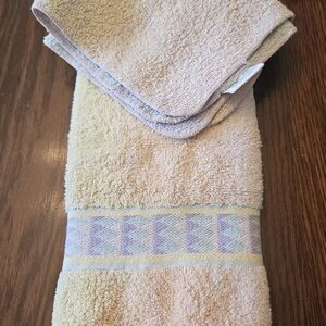 Vintage 60s 70s MCM Fieldcrest Multicolor 2 Pc Set 100% Cotton